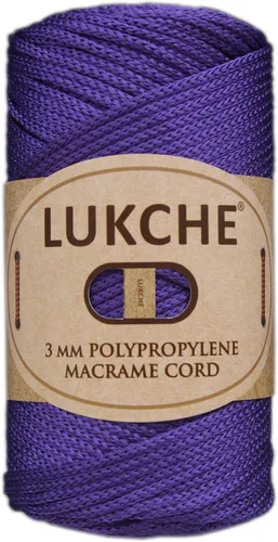 Miniatura 9 de Cordón de macramé de poliéster premium de 3 mm (134.72 metros), (250 g) 100% cuerda de macramé de polipropileno, hilo de crochet de macramé colorido