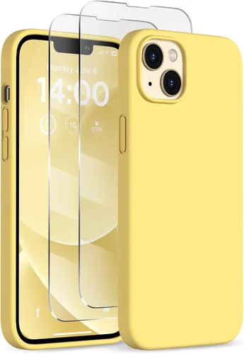 Miniatura 21 de Funda de silicona diseñada para iPhone 14 Plus, con 2 protectores de pantalla, funda protectora de cuerpo completo a prueba de golpes, funda delgada