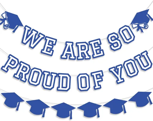 Miniatura 11 de Letrero con texto en inglés «We Are So Proud Of You», decoración para fiesta de graduación, guirnalda de tapa de felicitaciones, letrero de pared