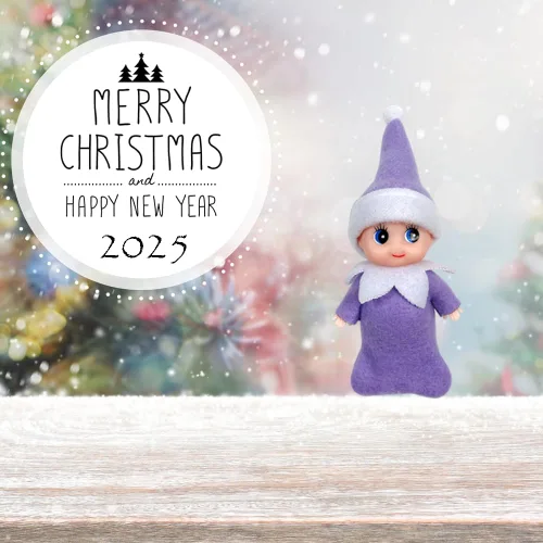 Miniatura 2 de LovelfStory Accesorios de elfo para bebé, muñeco pequeño de elfo de Navidad niña y niño para regalo de Navidad (morado)
