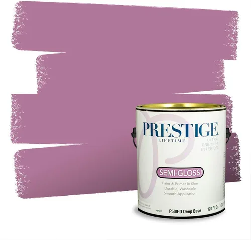 Miniatura 169 de Prestige Paints Pintura exterior e imprimación en uno, 1 galón, plano, coincidencia comparable de Valspar* Amber Rose*