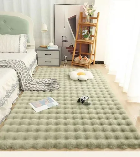 Solid Color Plush Rug,Decorative Plush Rug,Not-Slip Carpet,Suitable for bedrooms and Indoor Carpets-Matcha Green 30x150cm(11.81x59.06inch)