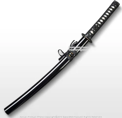 Miniatura 3 de Munetoshi Musashi Tsuba - Espada samurái Wakizashi hecha a mano Shoto de tamaño mediano, katana afilada