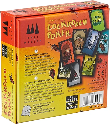 Miniatura 3 de Juego de fiesta de póquer de cucarachas Juego de cartas de estrategia de farol para adultos y niños A partir de 8 años 3-6 jugadores Tiempo