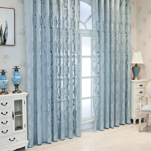 Miniatura 21 de VOGOL Cortinas traslúcidas de 84 pulgadas de largo, cortinas traslúcidas blancas con bordado floral europeo para sala de estar, comedor, bolsillo