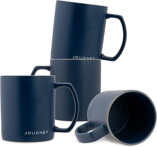 Miniatura 8 de Lighthouse Christian Products Simply Yours Pray - Taza de café de cerámica de 18 onzas, paquete de 4, color negro medianoche