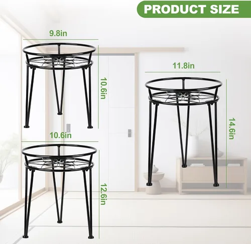 Miniatura 2 de Soporte de metal para plantas, soporte para plantas interiores y exteriores, flores metálicas inoxidables, soportes para plantas urbanas y rústicas
