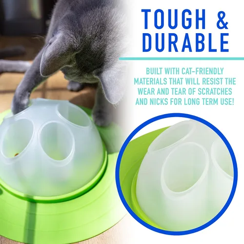 Miniatura 4 de Franklin Pet Supply Co. - Cuenco interactivo para excavación lenta para gatos, cuenco de juguete para golosinas + alimentos, comedero rascador