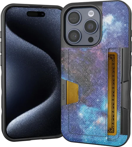 Miniatura 81 de Smartish Funda tipo cartera para iPhone 13 Pro – Wallet Slayer Vol. 2 [delgada + protectora] tarjetero con función atril - Black Tie Affair