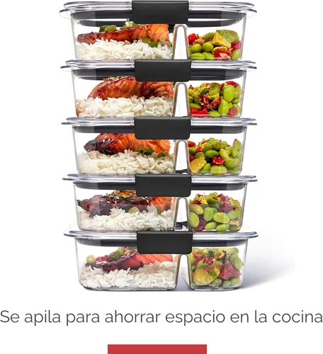 Miniatura 7 de Rubbermaid Brilliance Contenedores de almacenamiento de alimentos sin BPA con tapas