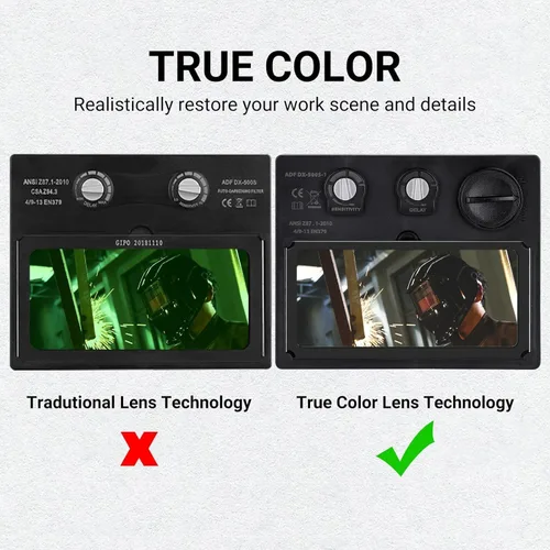 Miniatura 7 de Casco de soldadura oscurecimiento automático: DEKORPO Verdadero Color Solar Powered Auto Oscurecimiento Soldador Máscara Capucha Cascos