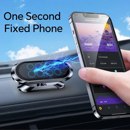 Miniatura 2 de 【Paquete de 2】 Soporte magnético para teléfono para automóvil, [imán súper fuerte] [con 4 placas de metal] Soporte magnético para iPhone