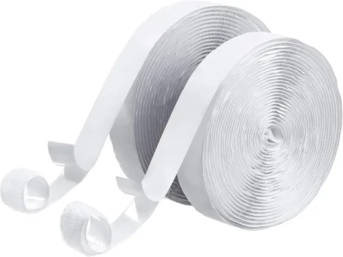 BRAVESHINE Rollo de gancho y bucle autoadhesivo de fuerza industrial, 0.8 pulgadas, 16.5 pies, tiras de gancho y bucle de doble cara, cinta de