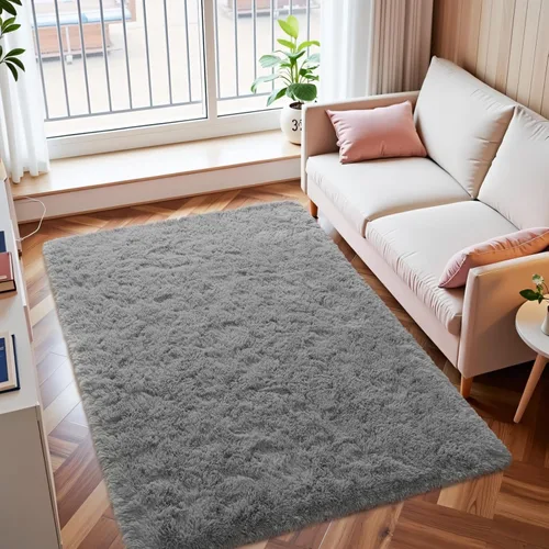 Miniatura 17 de Macgace - Alfombras pequeñas para dormitorio, 2 x 3, beige, antideslizante, alfombra de área, súper suave, de felpa esponjosa, alfombra moderna