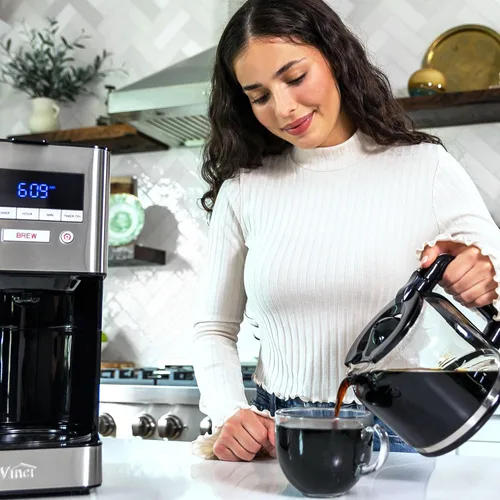 Miniatura 6 de VINCI RDT Elite - Cafetera giratoria con cabezal rociador Cafetera programable de 12 tazas con función Bloom y tecnología de dispersión rotativa