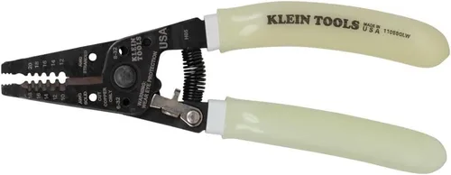 Klein Tools 11055GLW Pelacables/cortador, fabricado en Estados Unidos, pelador/cortador Klein-Kurve, sólido de 10-18 AWG, cable trenzado de 12-20