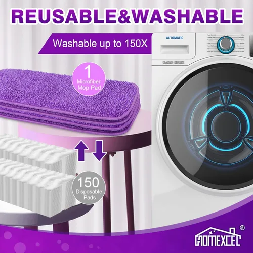 Miniatura 8 de HOMEXCEL Almohadillas de microfibra reutilizables para mopa Swiffer PowerMop, repuestos de almohadillas Power Mop para trapeador de spray