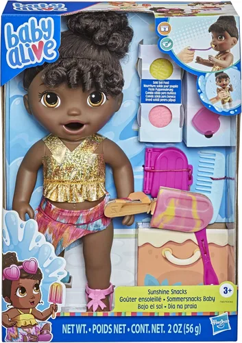 Miniatura 2 de Baby Alive Sunshine Snacks - Muñeca que come y hace popó, muñeca bebé con temática de verano que se puede usar en el agua, con molde para hacer