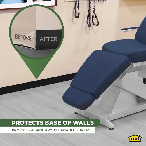 Miniatura 3 de M-D Building Products Base de pared de vinilo con parte trasera seca de 4 pulgadas x 60 pies, ribete de vinilo flexible con parte trasera seca