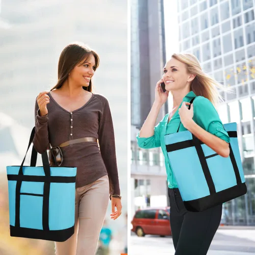 Miniatura 2 de Bolsa tote reutilizable aislada para compras de comestibles para mujeres/hombres, bolsa de entrega de pizza/comida para mantener los alimentos