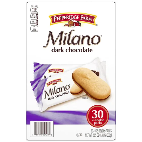 Miniatura 4 de Pepperidge Farm Milano - Galletas de chocolate negro, caja de 30 paquetes, 2 galletas por paquete
