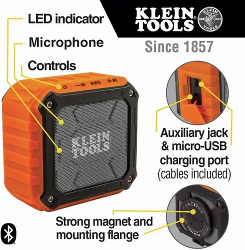 Miniatura 5 de Klein Tools AEPJS1, altavoz inalámbrico para lugar de trabajo