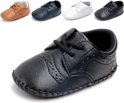 CINDEAR Mocasines para bebés y niñas, zapatos planos Oxford, adorables zapatos de cuna para recién nacidos, tenis de poliuretano para precaminantes,