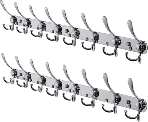 Miniatura 37 de Dseap - Perchero para pared, 5 ganchos triples, resistente, acero inoxidable, riel de gancho de metal para abrigos, sombreros, toallas, bolsos