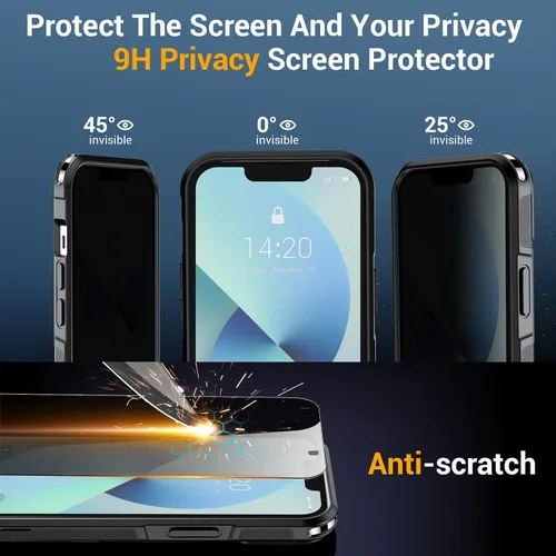 Miniatura 3 de jaroco Funda para iPhone 13, con [Protector de Pantalla de Privacidad] [Soporte Magnético con Patilla] [Compatible con MagSafe], Funda de Teléfono
