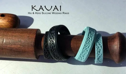 Miniatura 6 de KAUAI Anillos de boda de silicona para hombres. Anillo atemporal y elegante para parejas. Marca líder en comodidad y diseño en bandas para hombre.