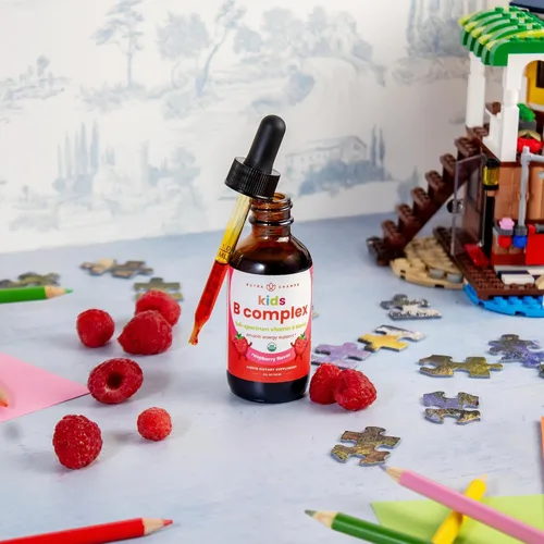 Miniatura 2 de NutraChamps Complejo de vitamina B para niños, B1, B2, B3, B6, B7, B9 y metilo B12, suplemento de gotas líquidas del complejo B para niños, energía