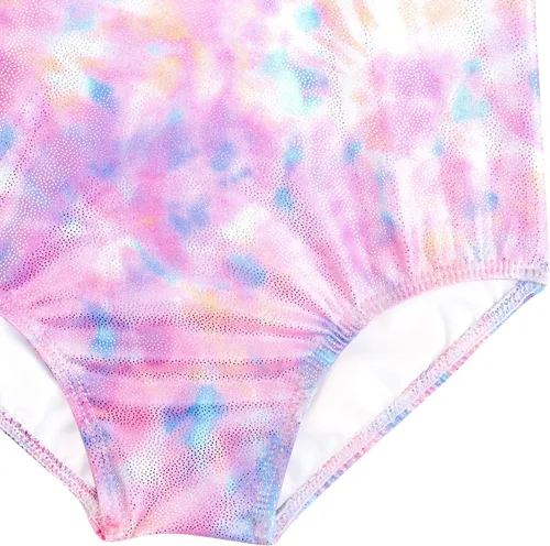 Miniatura 23 de HOZIY - Leotardos de manga larga para niñas, de gimnasia, para niños pequeños, trajes florales de unicornio, galaxia, arco iris, patrón de rayas