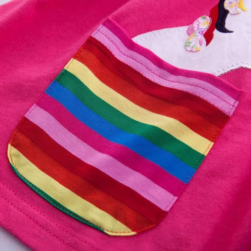 Miniatura 5 de Vestidos de manga larga de algodón con diseño de arco iris para niñas de 3 a 8 años