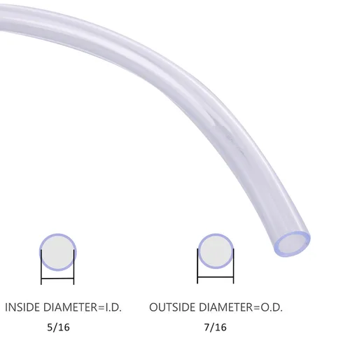 Miniatura 4 de DERNORD Tubo de PVC 5/16 "ID X 7/16" OD Flexible Manguera de vinilo transparente de 10 pies para grado alimenticio