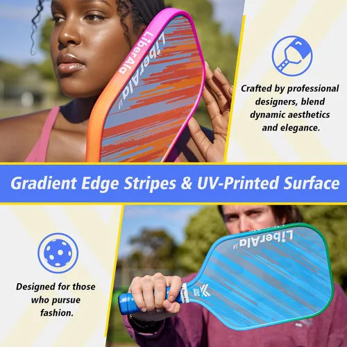Miniatura 6 de Pickleball Paddles & Set of 2, USAPA Approved Carbon Fiber Pickle Ball Paddle, PP Honeycomb Core, Lightweight & Comfort Grip for Beginners, Pros, 1