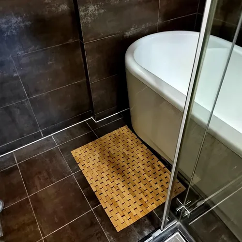 Miniatura 2 de HJJKKH Tapete de baño de rayón derivado de bambú de 15.7 x 23.6 pulgadas, antideslizante y plegable, tapete de baño para baño, bañera, ducha, sauna