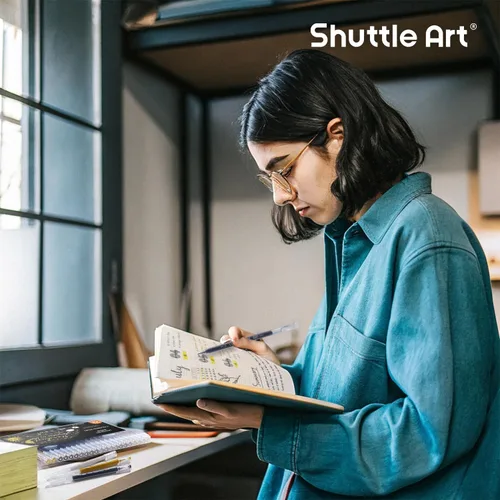 Miniatura 8 de Shuttle Art - Bolígrafos de colores, 22 tonos negro, blanco, gris y metálico, lindos bolígrafos para diario, 0.6mm de punta fina, bolígrafos de gel