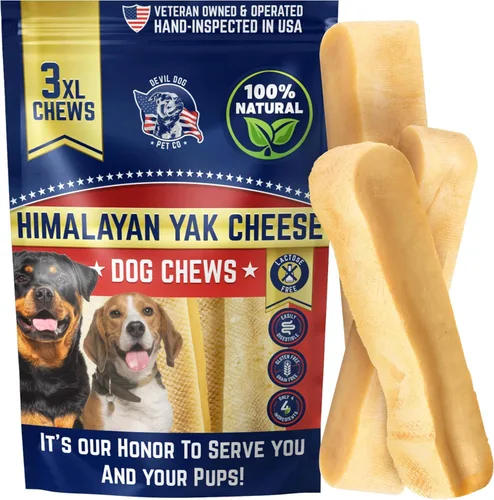 Devil Dog Pet Co. Himalayan - Masticables para perros con queso de yak para razas medianas a grandes y masticadores agresivos, de larga duración,
