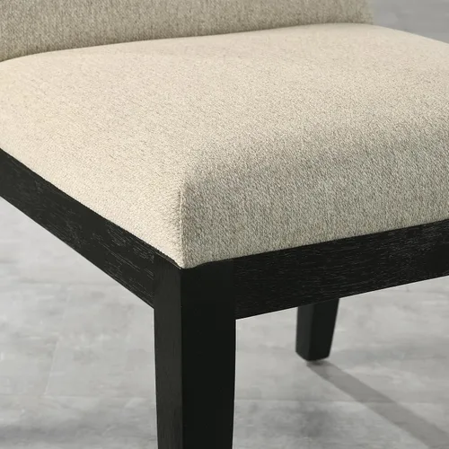 Miniatura 7 de Roundhill Furniture Rocco - Juego de 2 sillas de comedor contemporáneas de madera maciza, color beige