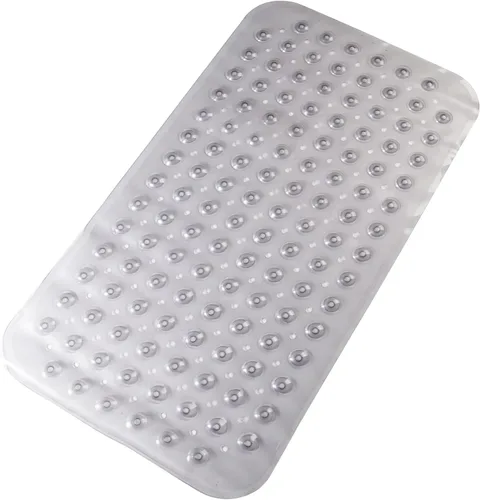 Alfombra de baño antideslizante, alfombra de bañera de secado rápido con fuertes ventosas y orificios de drenaje, alfombra de baño de PVC suave para