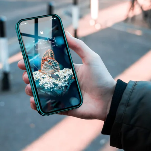Miniatura 7 de MILPROX Compatible con iPhone 12 Pro Max (2020), transparente, a prueba de golpes, con borde galvanizado, fundas anti-amarillas, verde pino