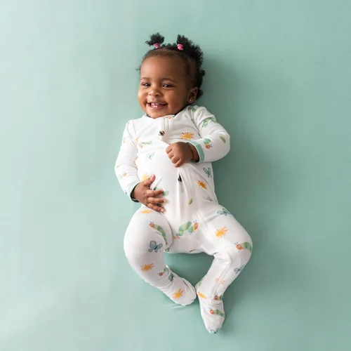 Miniatura 101 de KYTE BABY Pies unisex con cierre de cremallera, rayón hecho de bambú, 0-24 meses