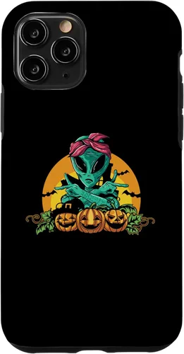 Miniatura 10 de iPhone 13 Pro Alien Peace Sign Halloween Costume Pumpkin Men Women Kids Case