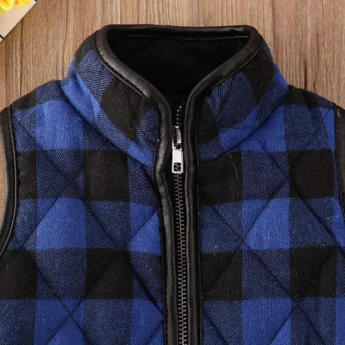 Miniatura 4 de Chaleco acolchado a cuadros de búfalo de Navidad para niñas pequeñas, chaleco sin mangas, chaquetas para otoño e invierno