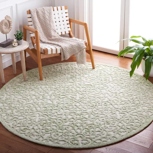 Miniatura 28 de SAFAVIEH Trace Collection - Alfombra decorativa de 2 x 3 pies, marrón y marfil, lana hecha a mano, ideal para zonas de alto tráfico en entrada, sala
