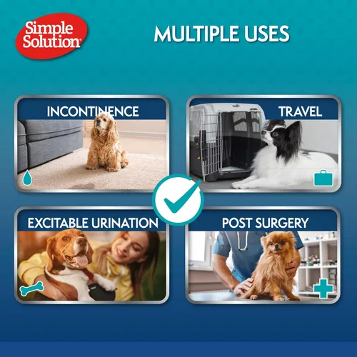 Miniatura 9 de Simple Solution Envolturas desechables para macho, bandas absorbentes a prueba de fugas para el vientre para perros, ayuda para la incontinencia