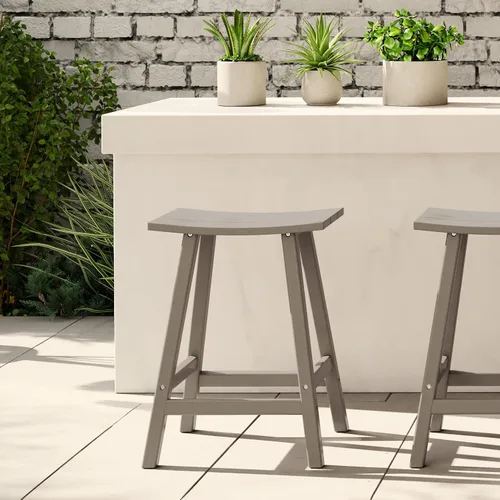Miniatura 17 de WestinTrends Malibu - Juego de 2 taburetes para sillín para exteriores/patio, 24 alturas, color rojo