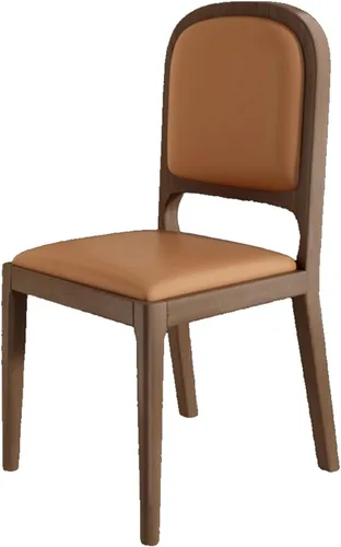 Miniatura 31 de Leather Seat Dining Room Chair with Back, Wooden Dining Chairs Set Kitchen Chair, Dining Room Chairs Armless Seat for Kitchen Living Room Black+khaki