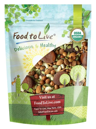 Organic Active Life Trail Mix, 4 onzas, mezcla de aperitivos crudos y sin OMG que contiene anacardos, semillas de calabaza, albaricoques, avellanas,