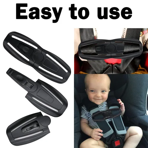 Miniatura 5 de 2 piezas de clip para arnés de pecho de asiento, hebilla de asiento, clip de pecho, reemplazo universal para bebés y niños, protector ajustable